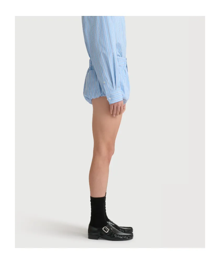 Light Blue Striped Poplin Bloomers