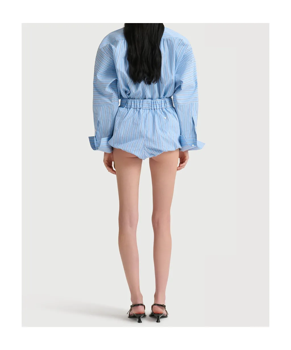 Light Blue Striped Poplin Bloomers