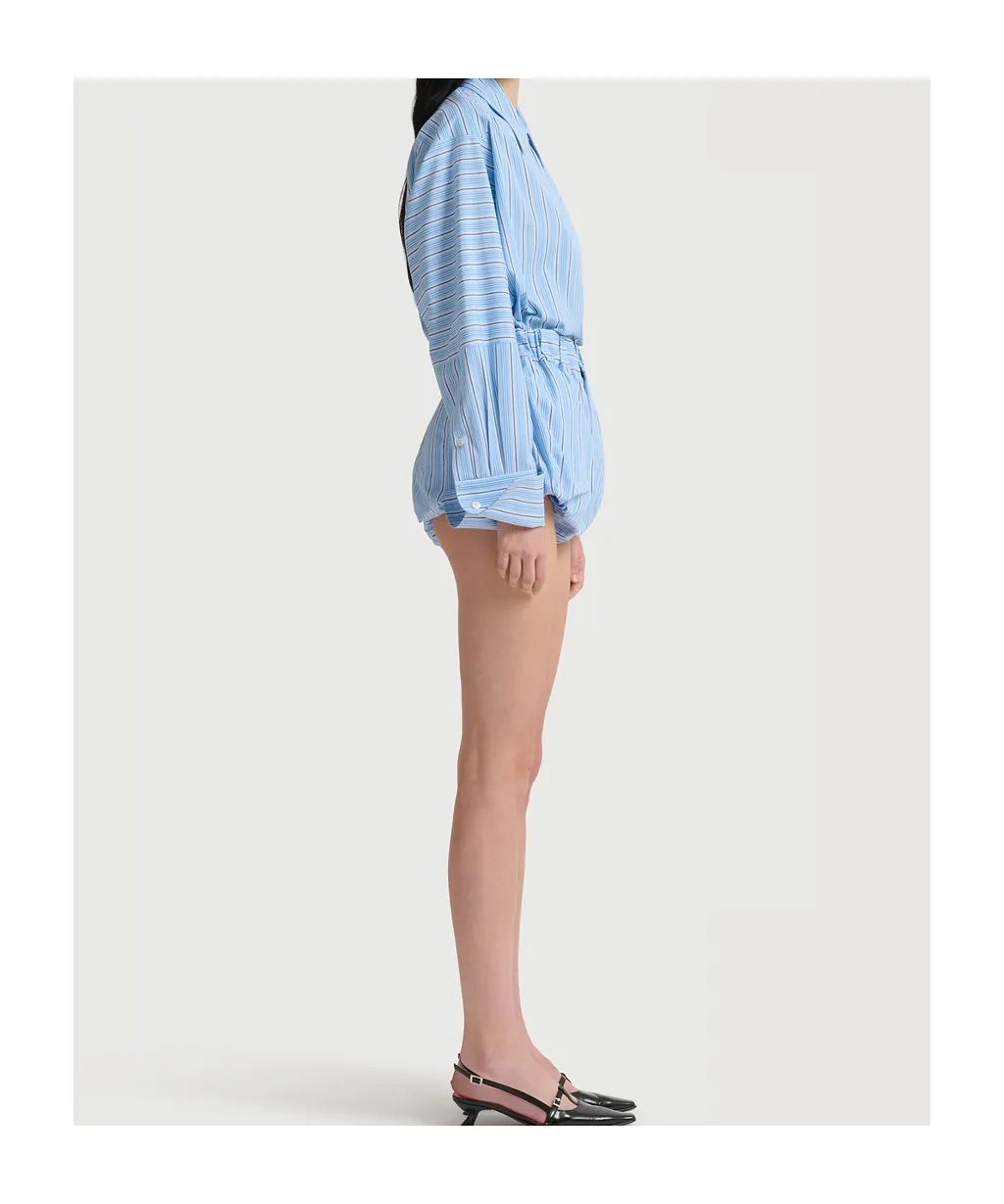 Light Blue Striped Poplin Bloomers