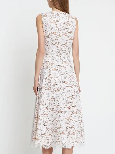 Flower Lace Mid-Length Dress