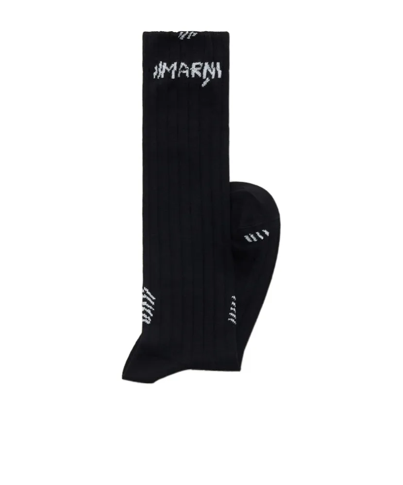 Marni Logo Mended Ribbed Socks
