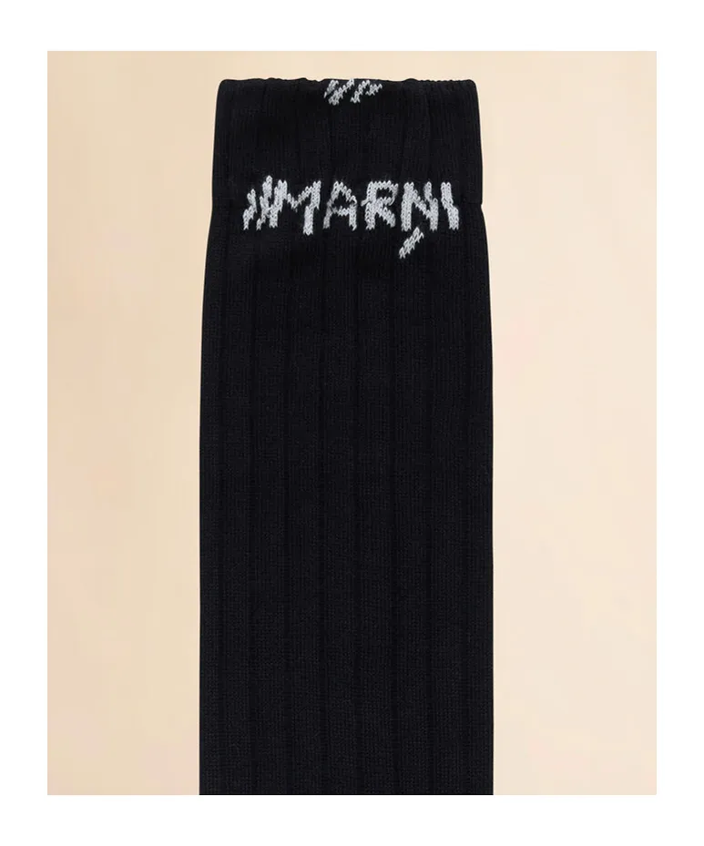 Marni Logo Mended Ribbed Socks