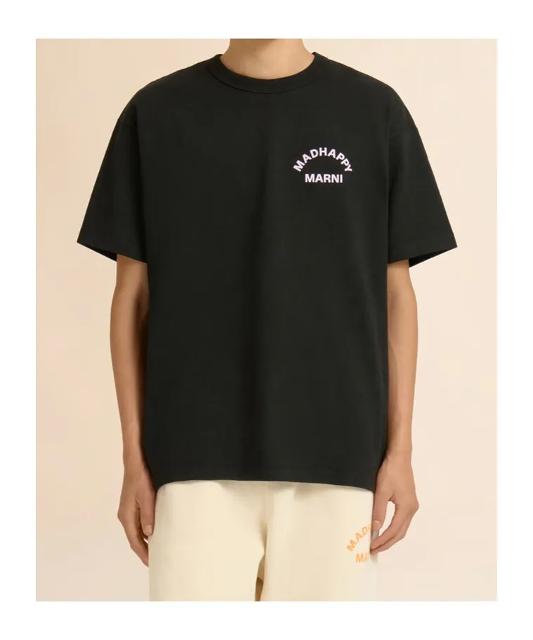 Marni + Madhappy Black Cotton T-Shirt With Animal Print