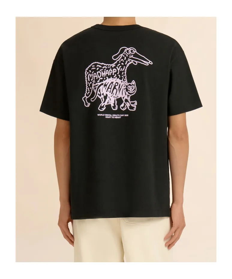 Marni + Madhappy Black Cotton T-Shirt With Animal Print