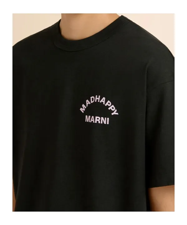 Marni + Madhappy Black Cotton T-Shirt With Animal Print