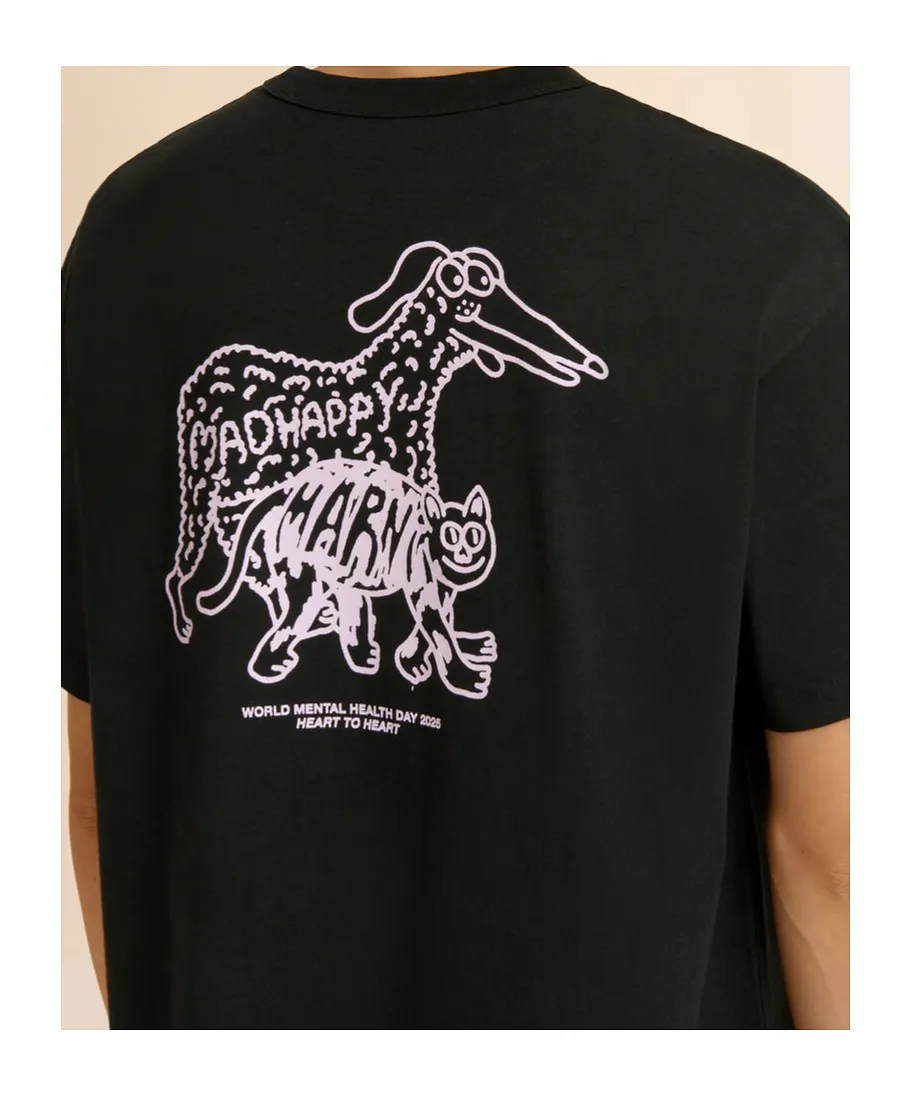 Marni + Madhappy Black Cotton T-Shirt With Animal Print