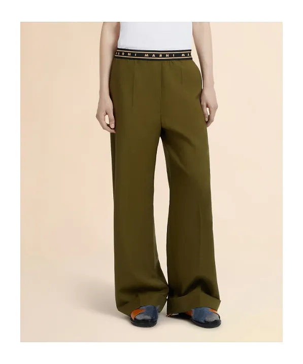 Marni Straight-Leg Logo Waistband Trousers