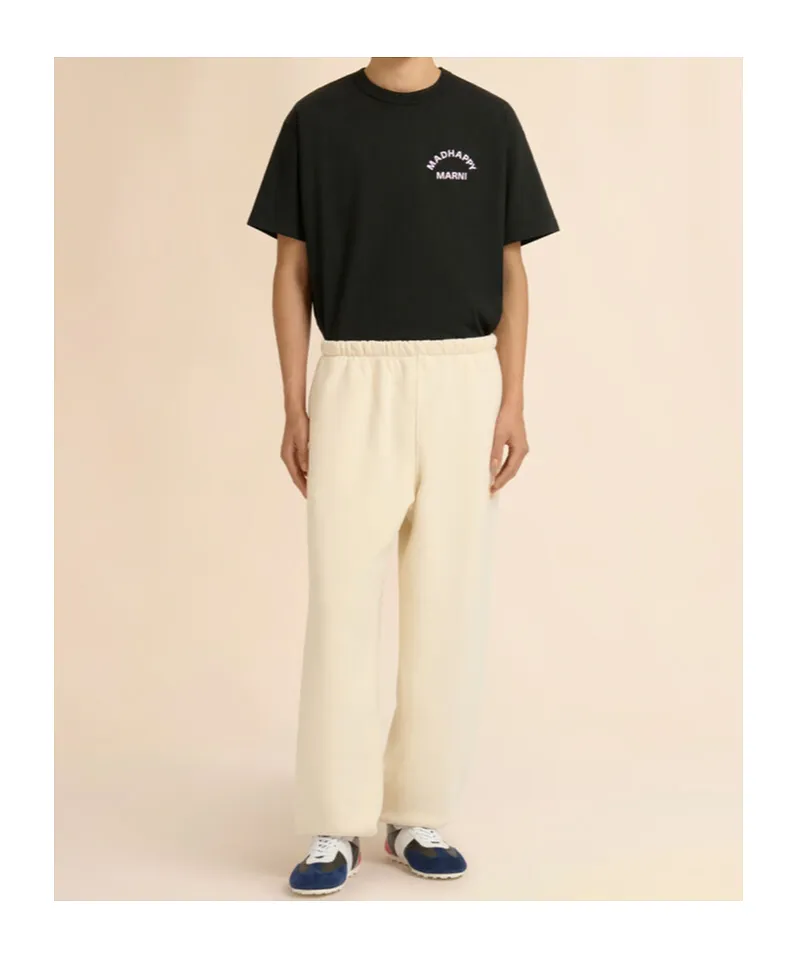 Marni + Madhappy Cream Cotton Sweatpants With Arch Logo Print