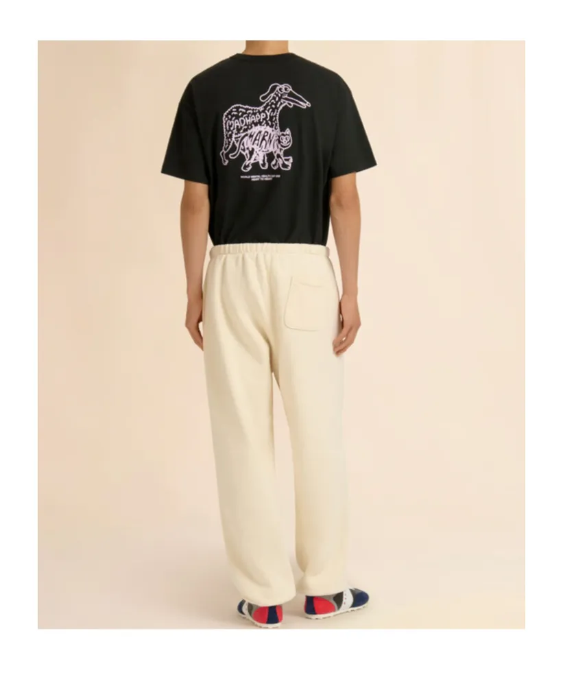 Marni + Madhappy Cream Cotton Sweatpants With Arch Logo Print