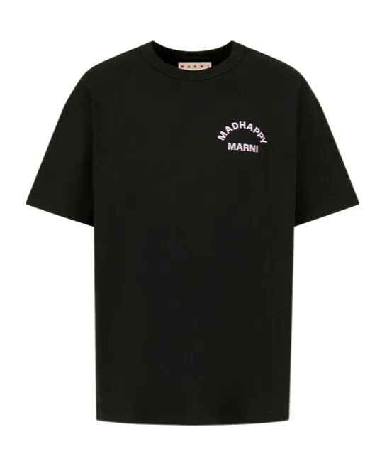 Marni + Madhappy Black Cotton T-Shirt With Animal Print