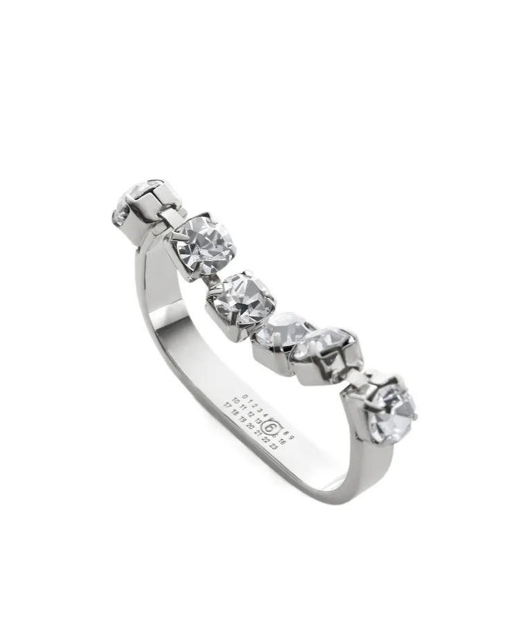 Mm6 Maison Margiela Embellished Logo Engraved Ring