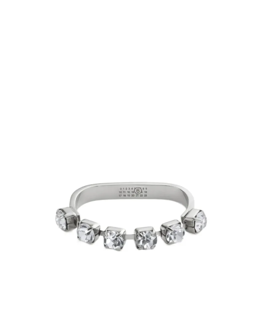 Mm6 Maison Margiela Embellished Logo Engraved Ring
