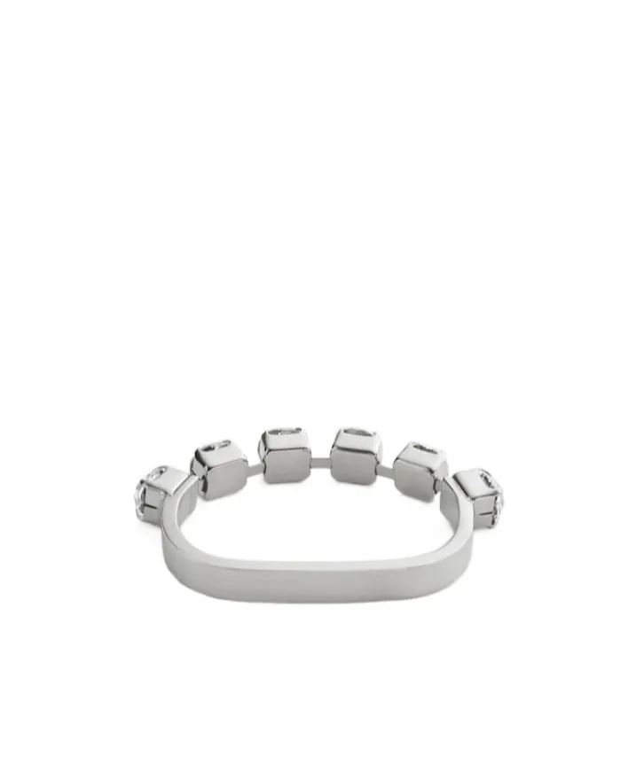 Mm6 Maison Margiela Embellished Logo Engraved Ring