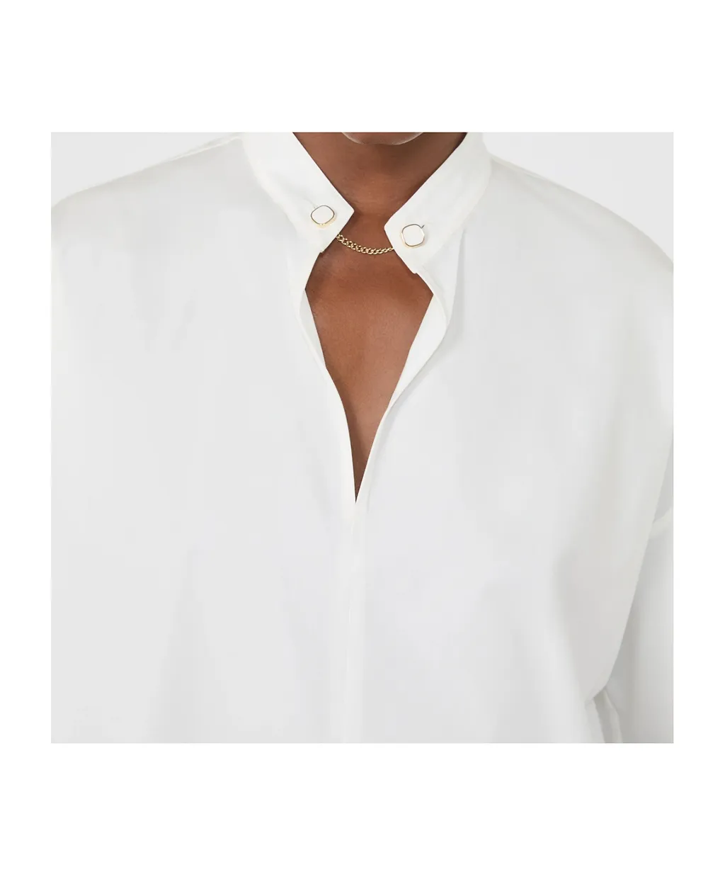 Max Mara Studio Ginnasta Poplin Embellished Top