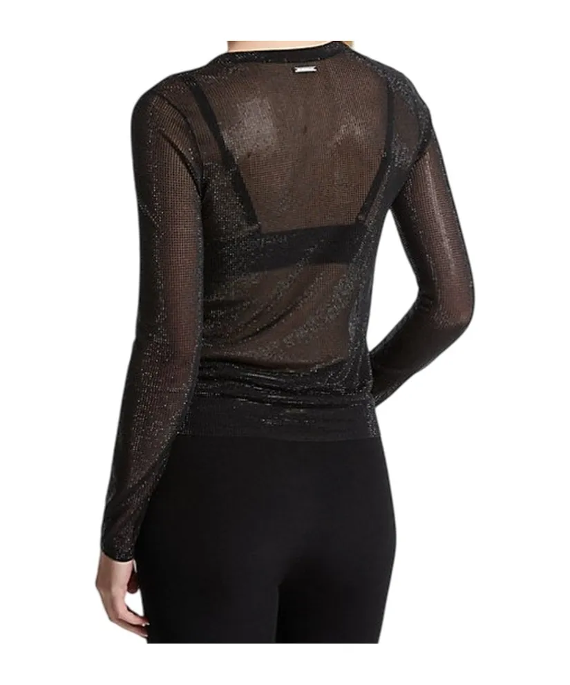 Michael Michael Kors Embellished Mesh Top