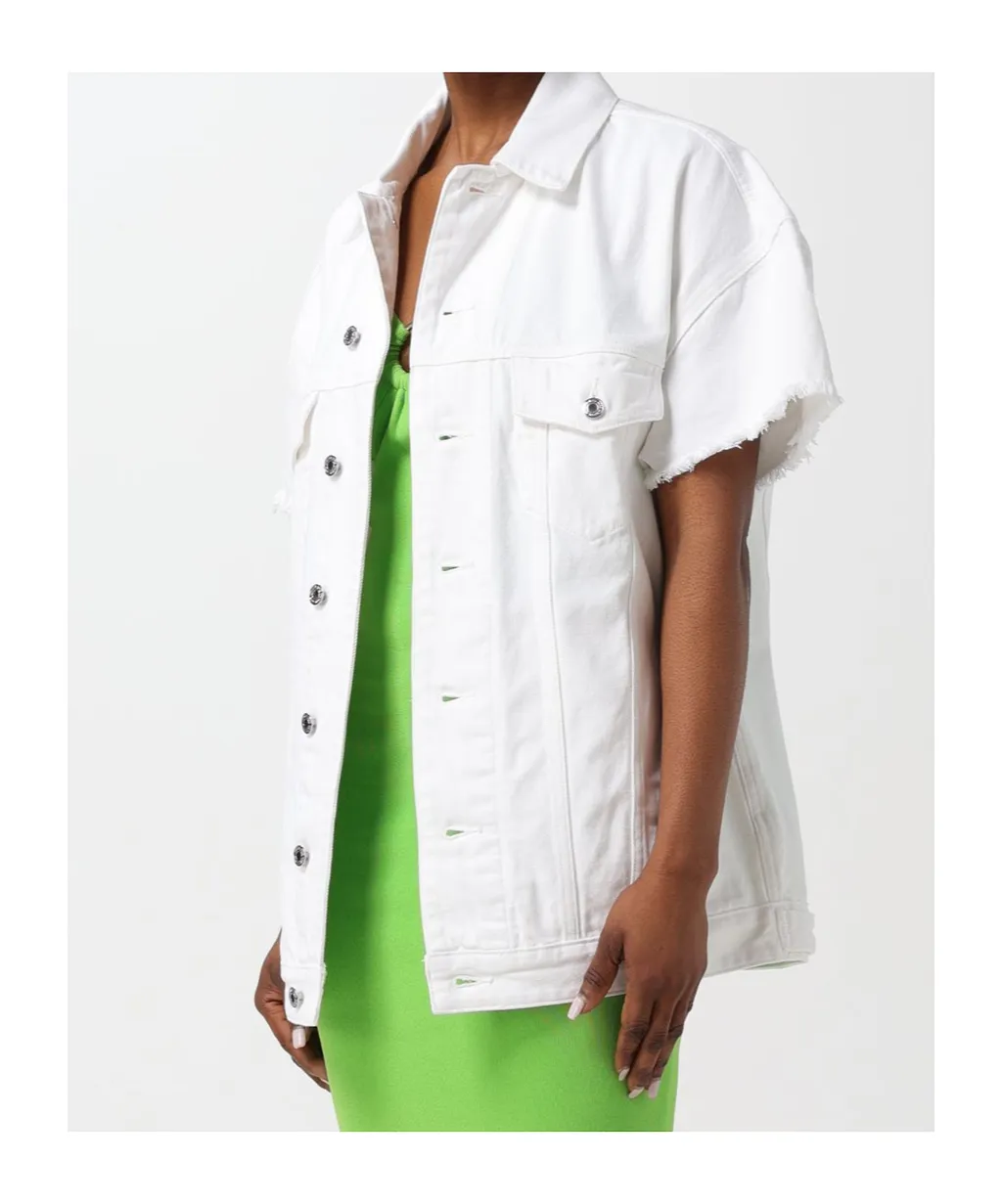 Michael Michael Kors Oversized Frayed Denim Jacket