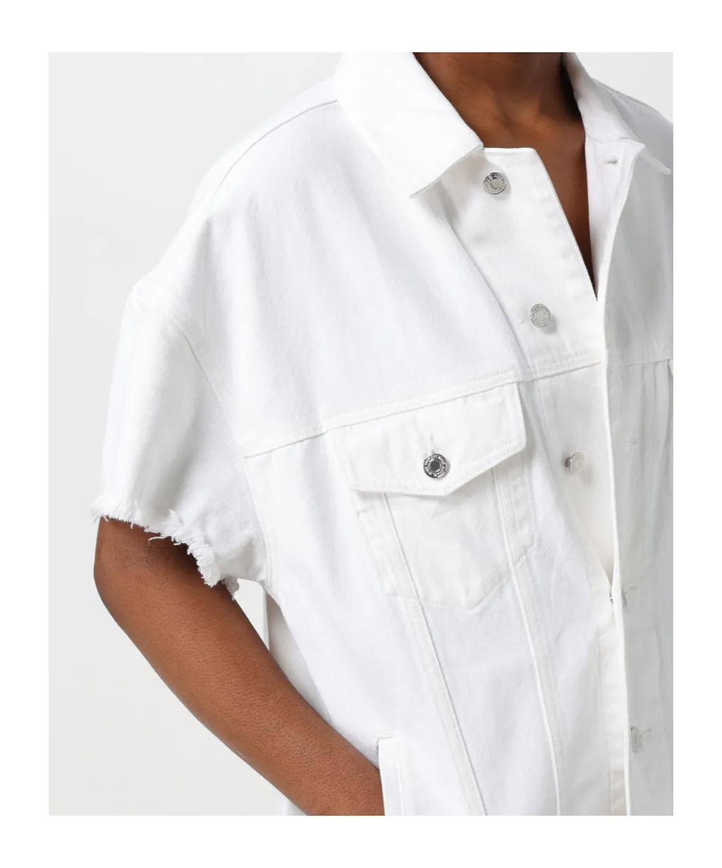 Michael Michael Kors Oversized Frayed Denim Jacket