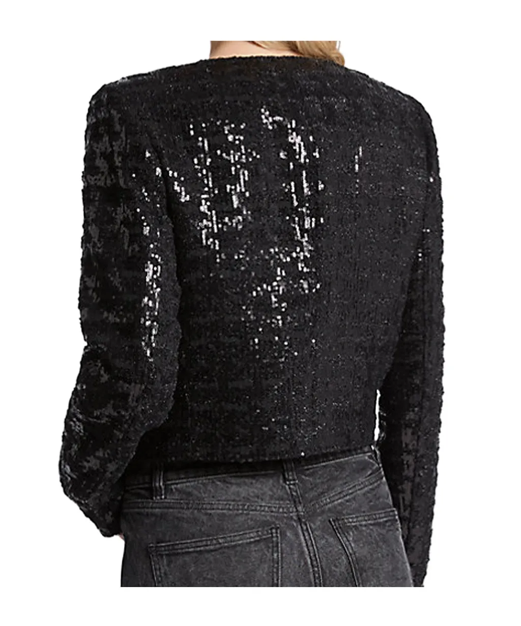 Michael Michael Kors Sequined Tweed Cropped Jacket