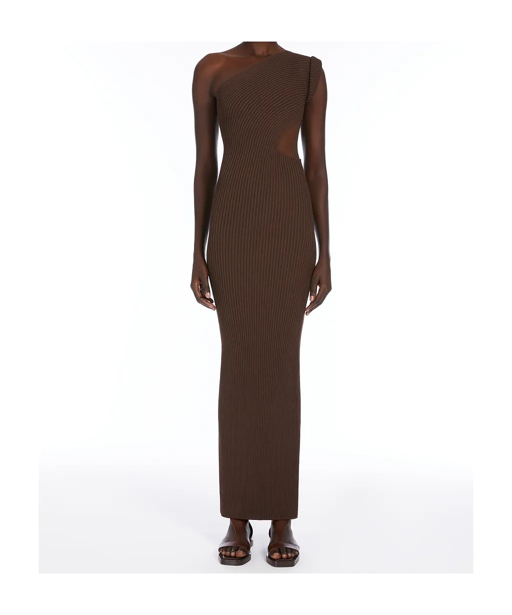Max Mara Arda One-Shoulder Ribbed-Knit Dress