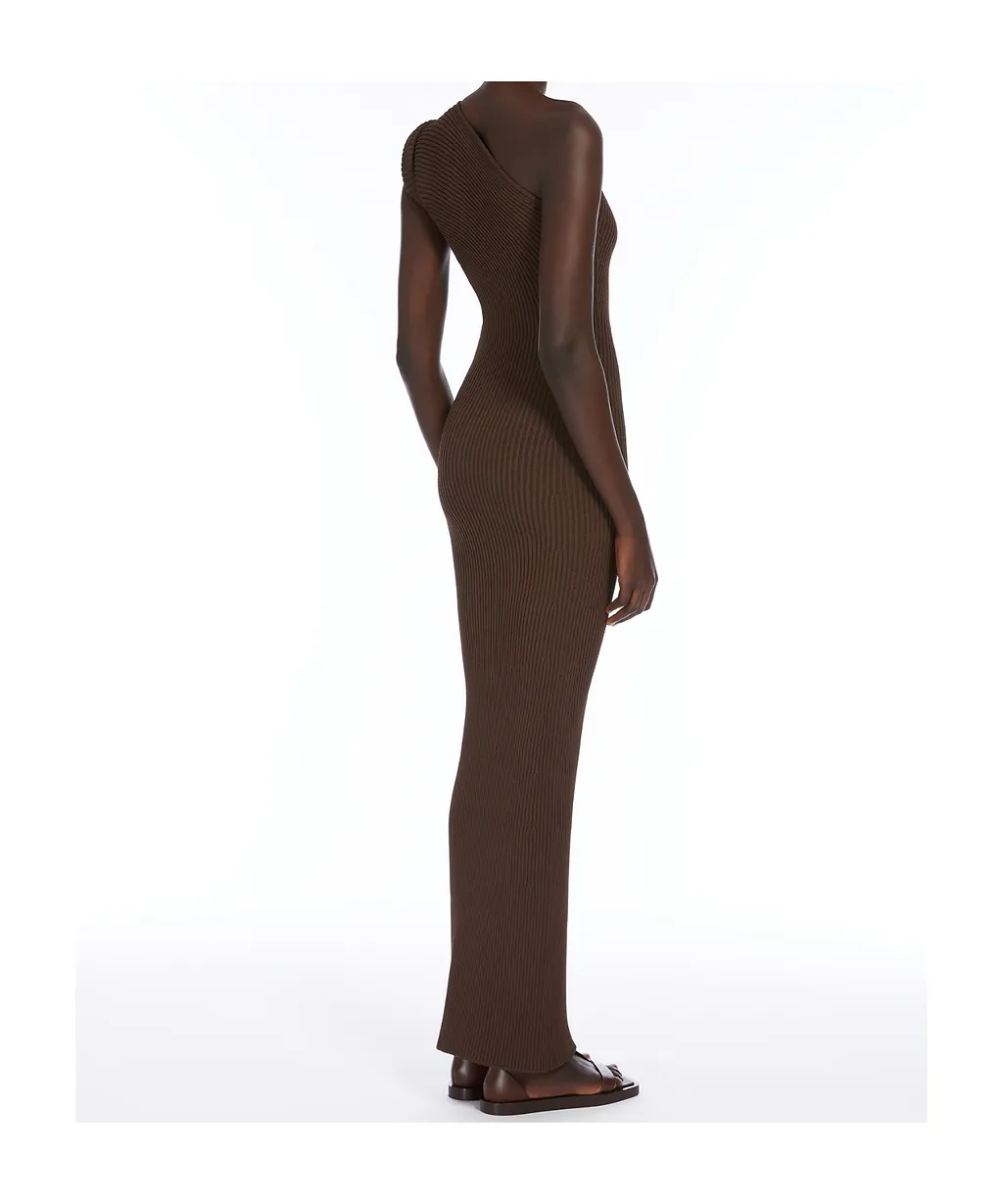 Max Mara Arda One-Shoulder Ribbed-Knit Dress