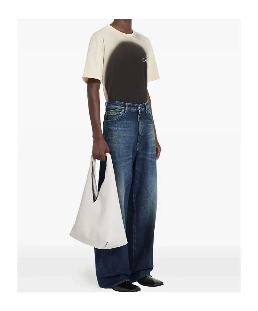 Mm6 Maison Margiela Logo Patch Wide-Leg Jeans