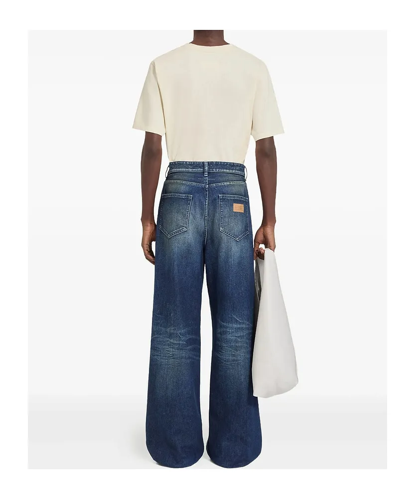 Mm6 Maison Margiela Logo Patch Wide-Leg Jeans