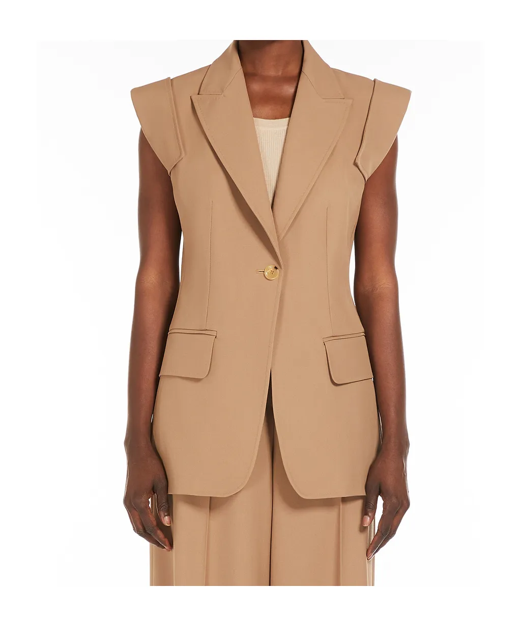 Max Mara Bergamo Single-Breasted Sleeveless Jacket