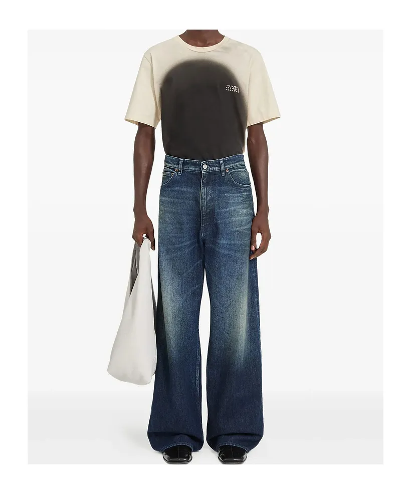 Mm6 Maison Margiela Logo Patch Wide-Leg Jeans