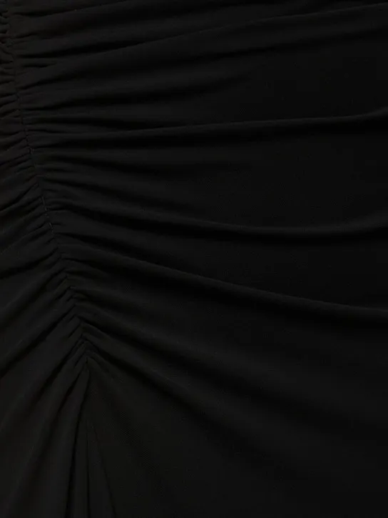 Pleated Jersey Shoulder Dress