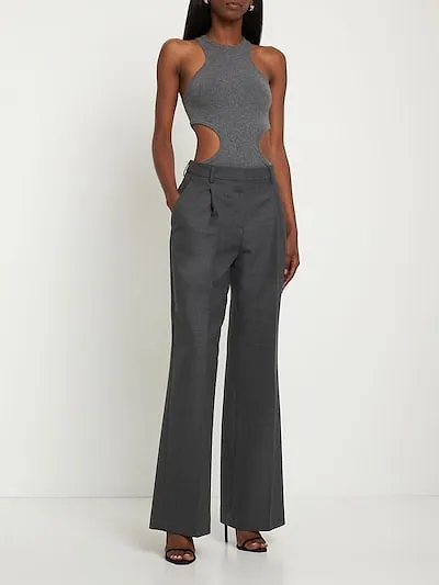 Plain Jersey Hollowed-Out Jumpsuit