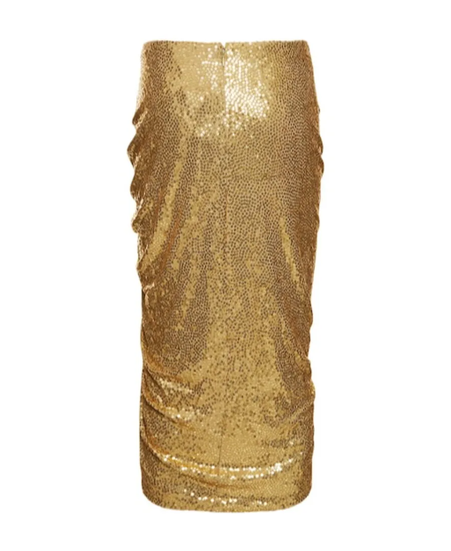 Sequin-Wrapped Mid-Length Skirt