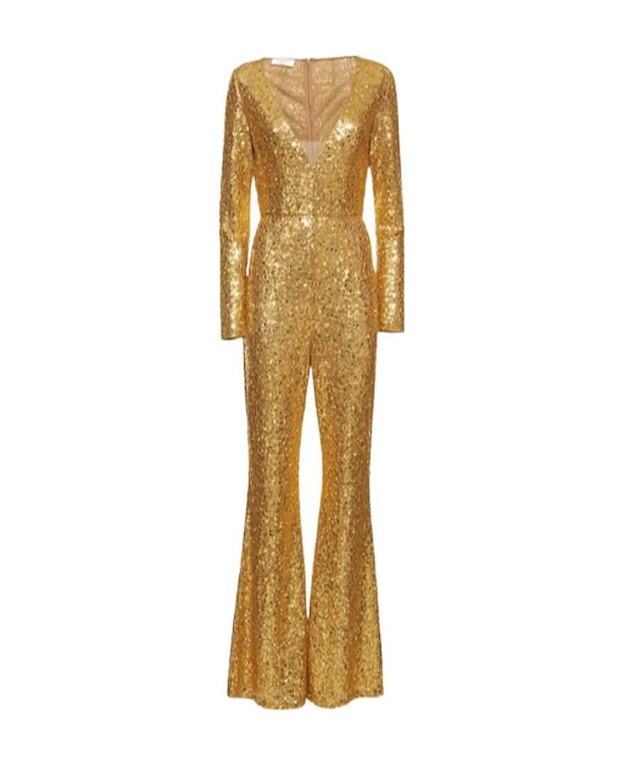 Sequined V-Neck Jumpsuit