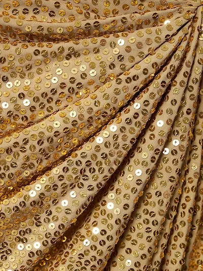 Sequin-Wrapped Mid-Length Skirt
