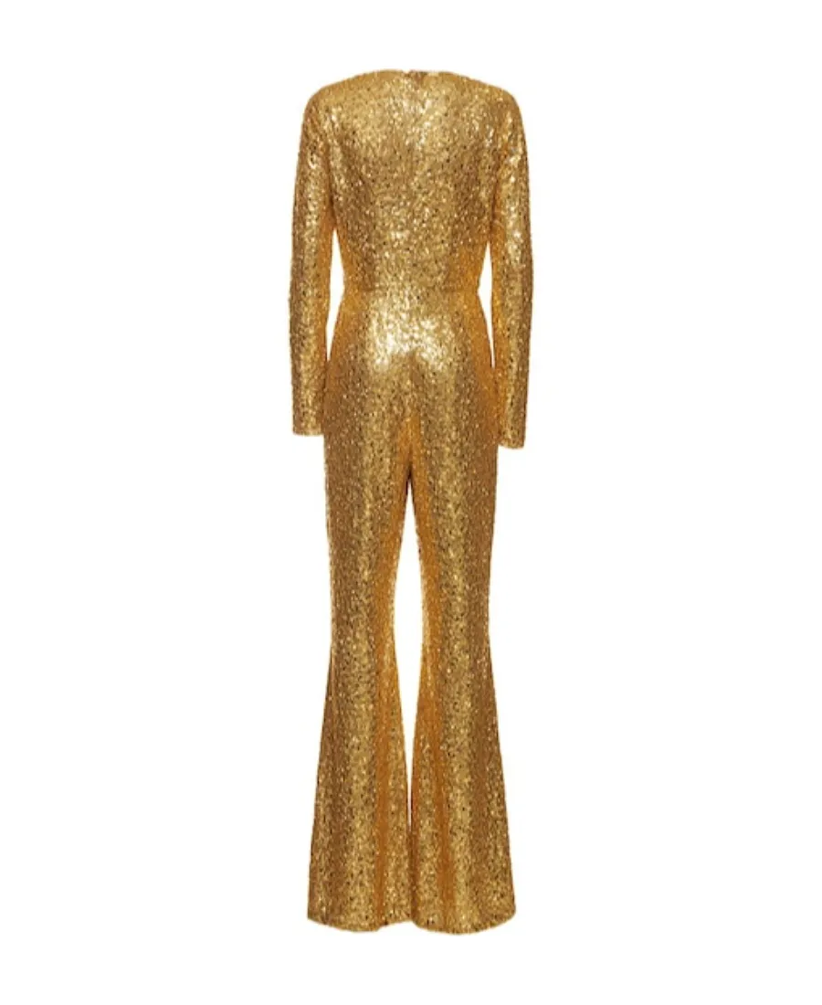 Sequined V-Neck Jumpsuit