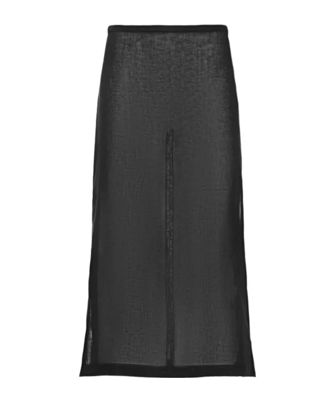 Side Split Medium Length Skirt
