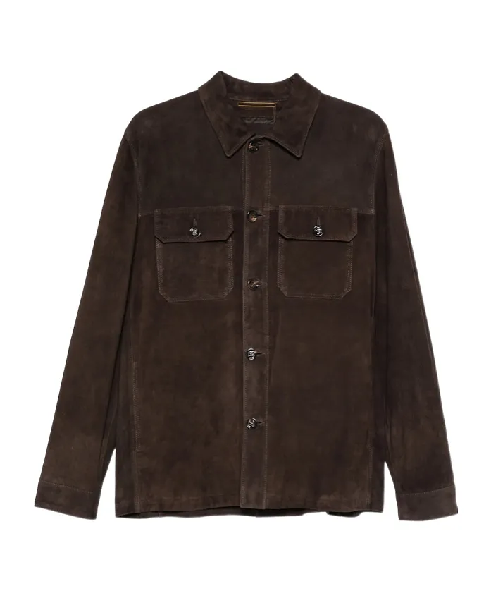 Long-Sleeved Leather Jacket