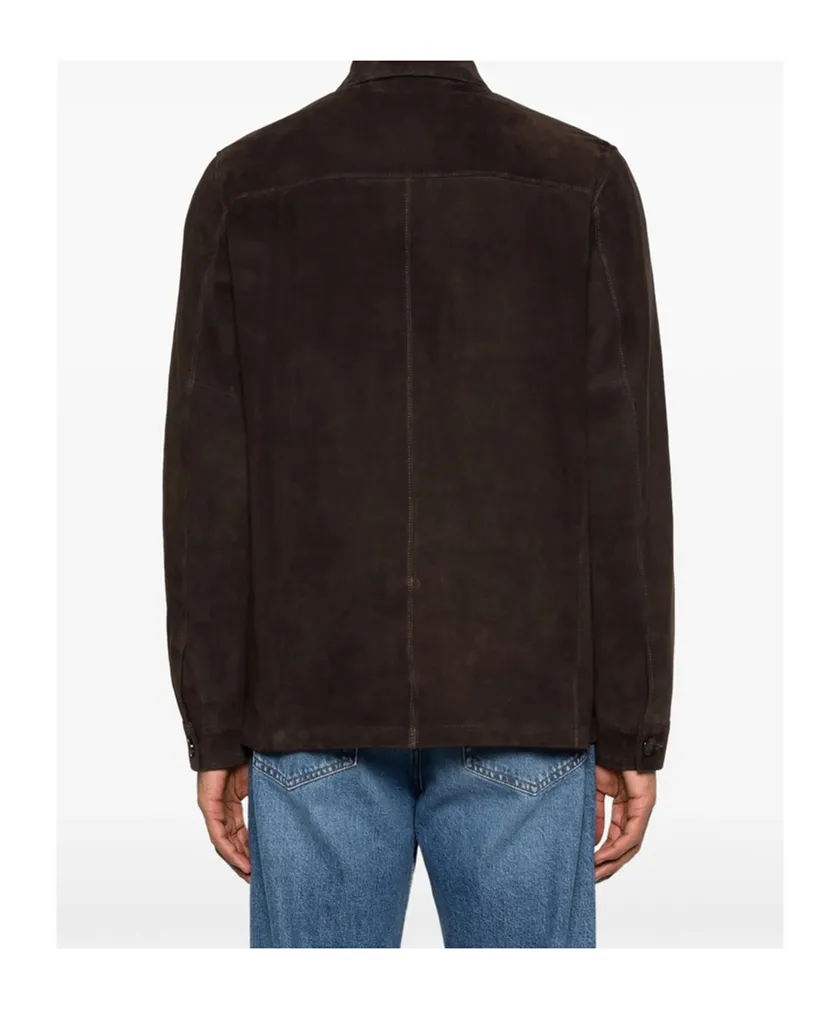 Long-Sleeved Leather Jacket
