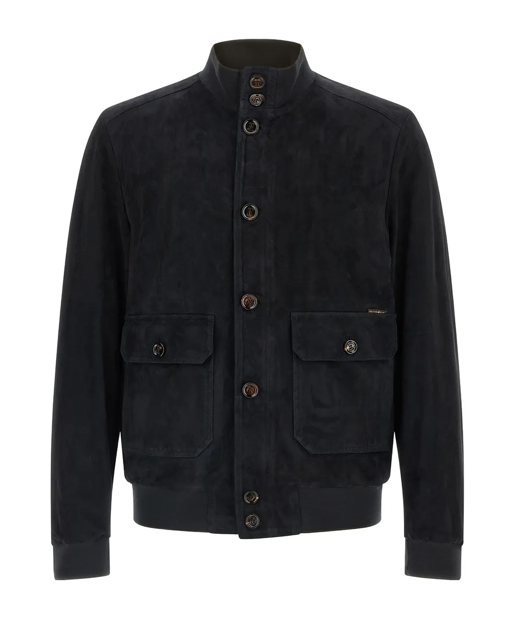 Moorer Carlos Button-Front Bomber Jacket