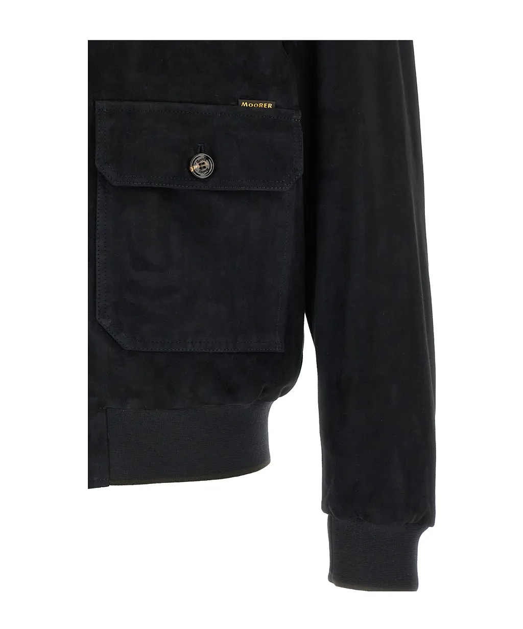 Moorer Carlos Button-Front Bomber Jacket