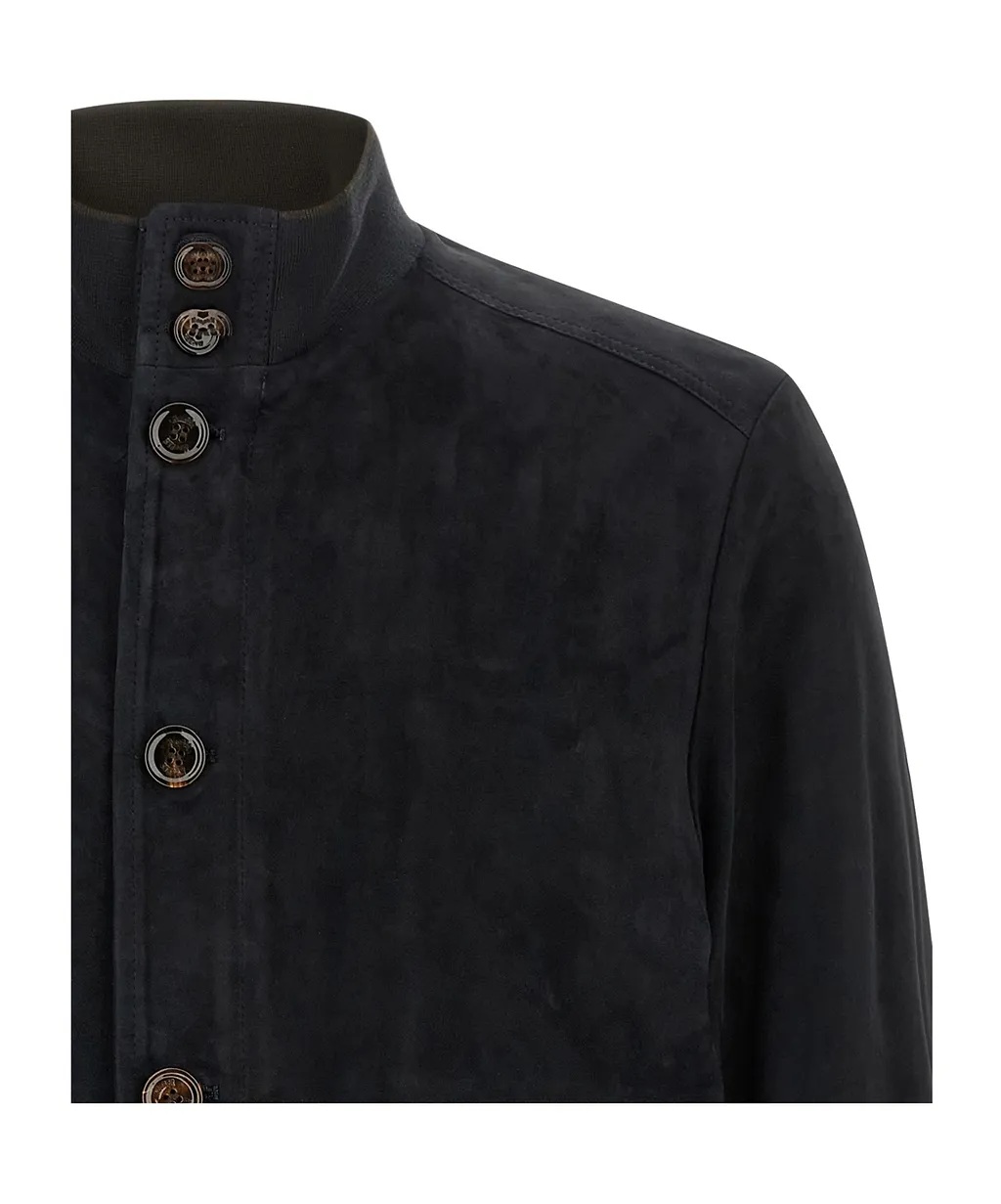 Moorer Carlos Button-Front Bomber Jacket