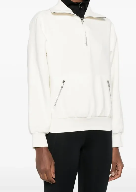 Mix Media Zip-Front Sweatshirt
