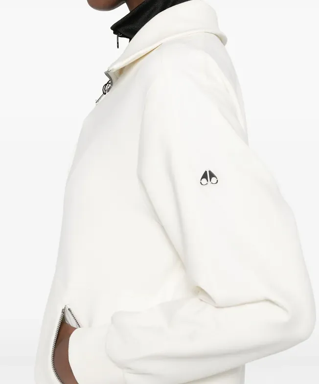Mix Media Zip-Front Sweatshirt