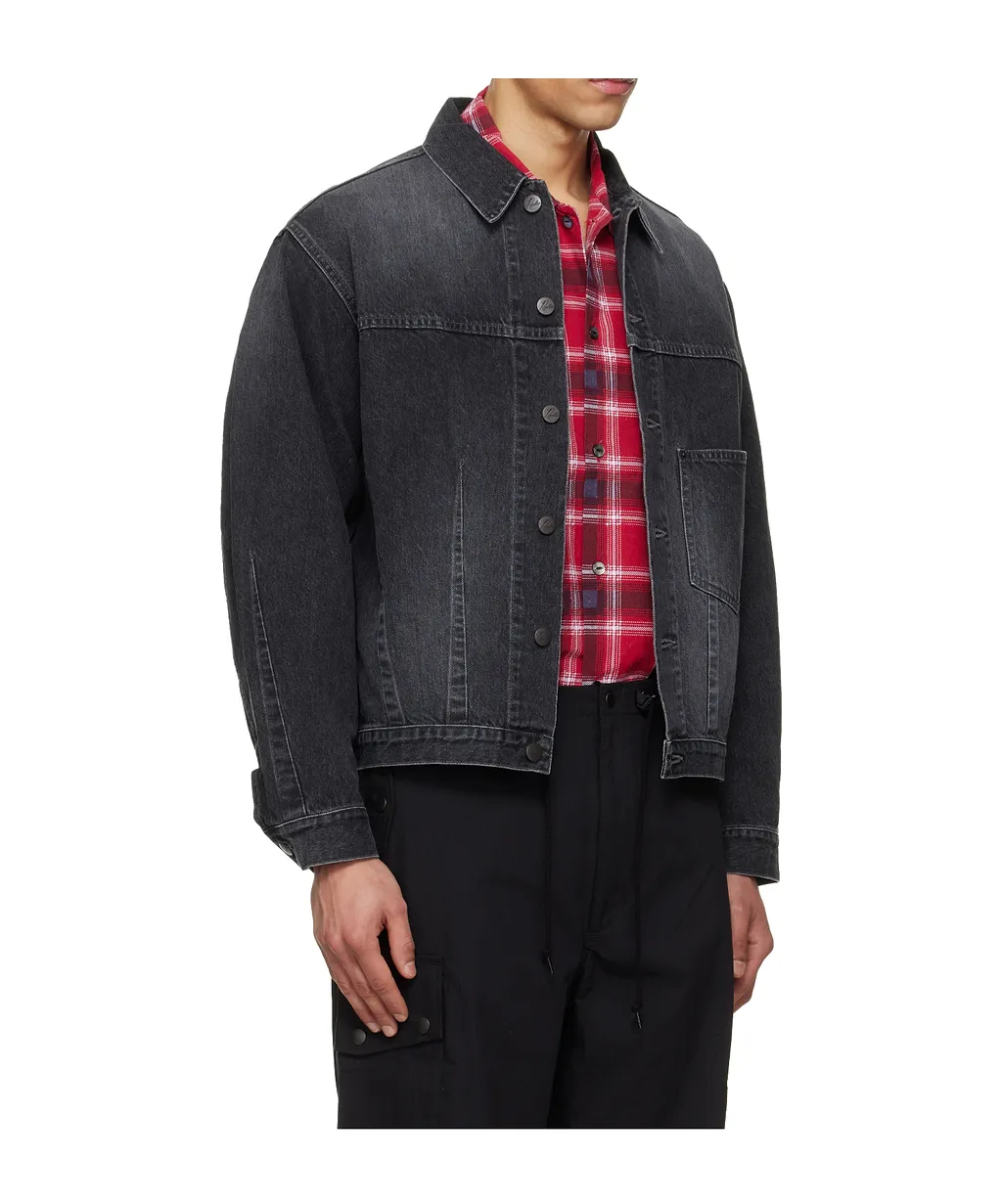 Darts Bottom Long-Sleeve Denim Jacket