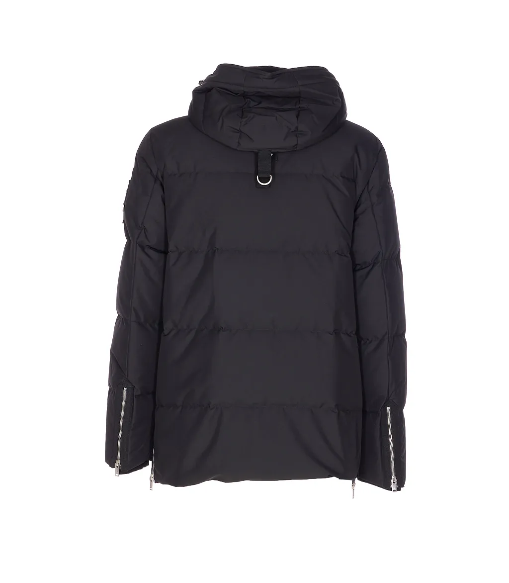 Moose Knuckles Logo Plaque Hooded Puffer Jacket