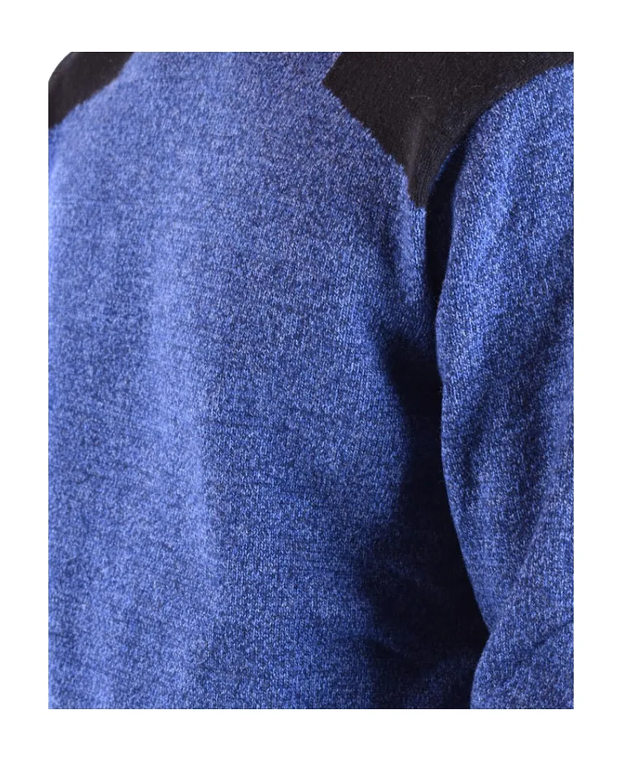 Colour-Block Intarsia-Knit Jumper