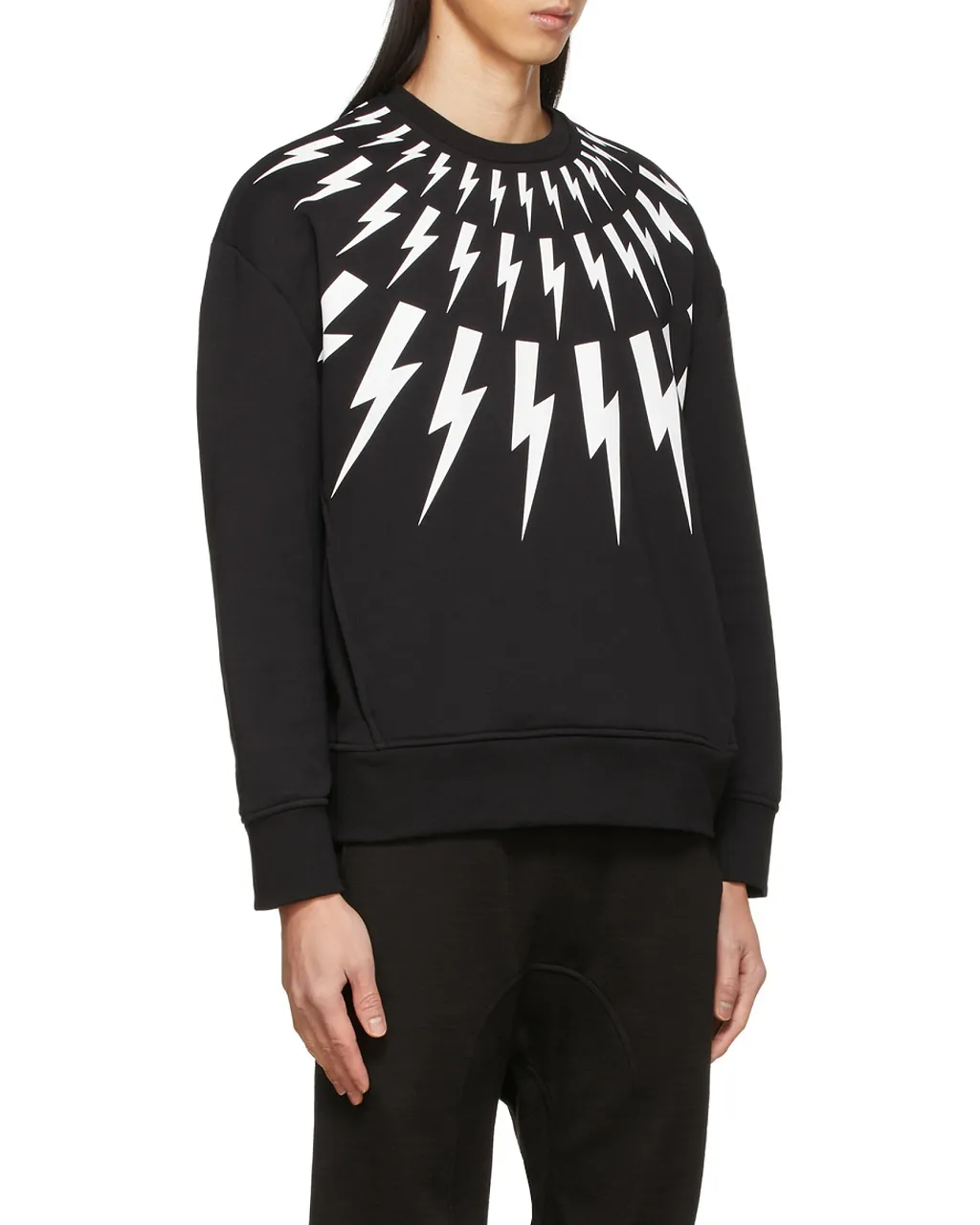 Thunderbolt Pattern Print Sweatshirt