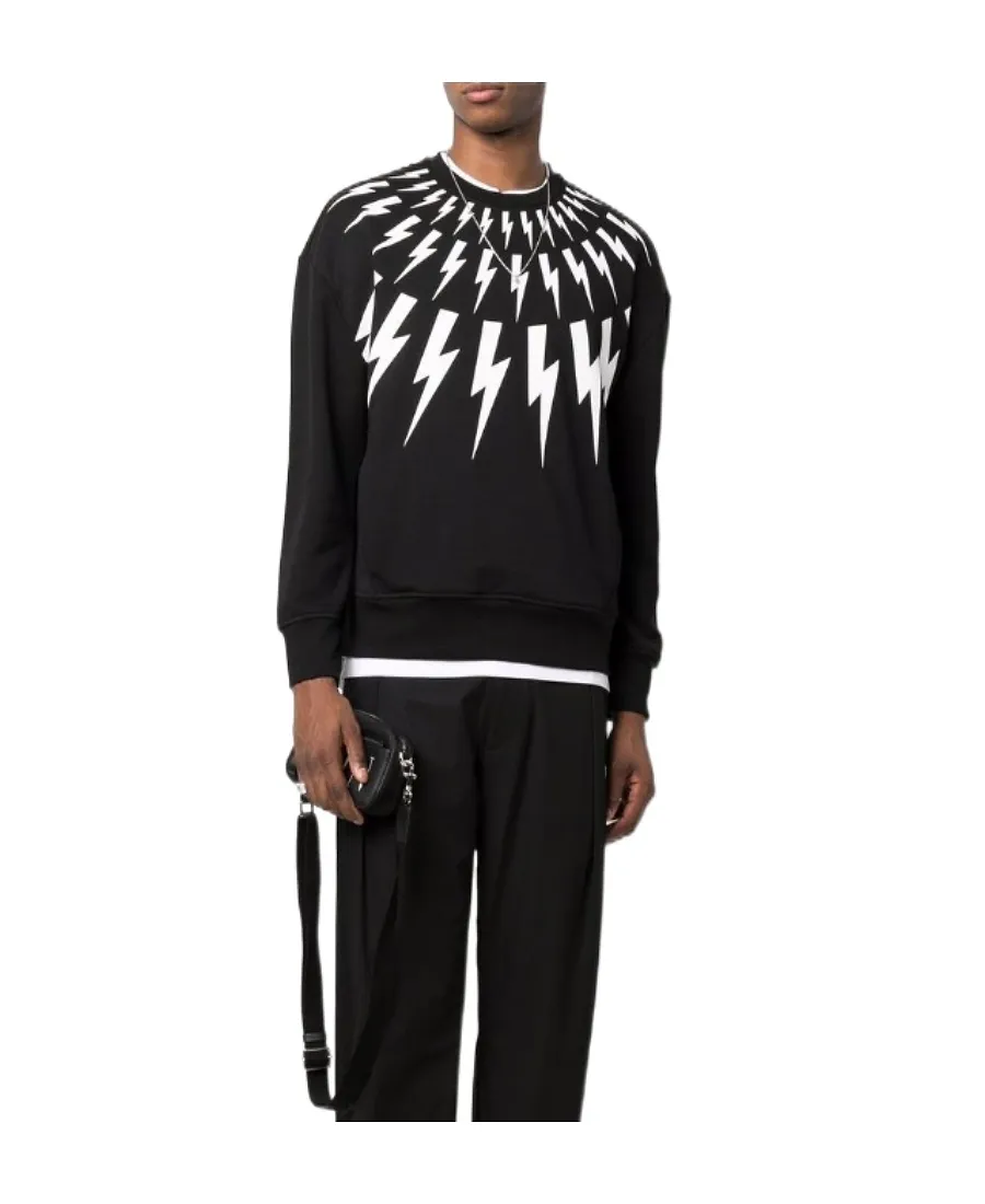 Thunderbolt Pattern Print Sweatshirt