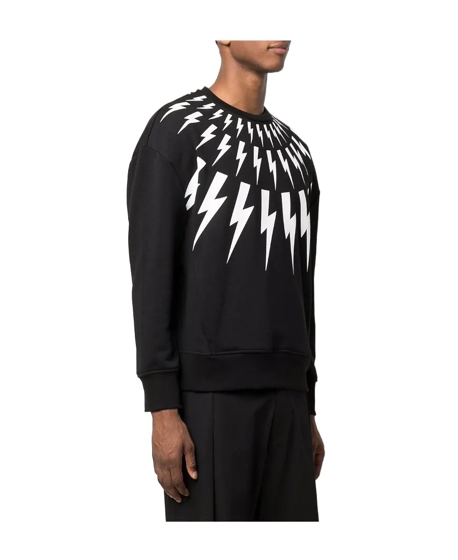 Thunderbolt Pattern Print Sweatshirt