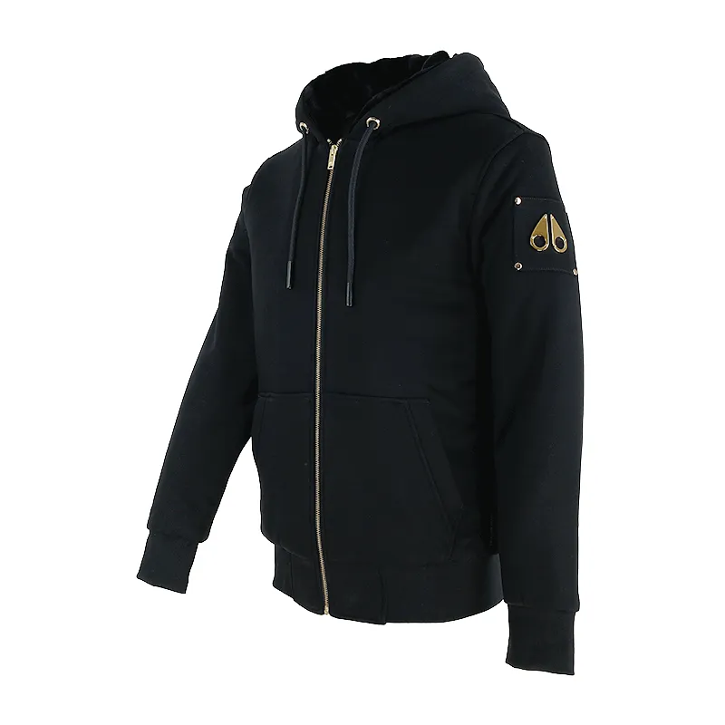 Moose Knuckles Zip-Up Drawstring Hoodie