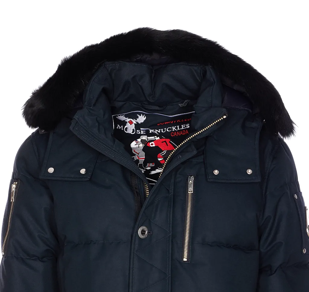 Moose Knuckles Zip Detailed Hooded Coat